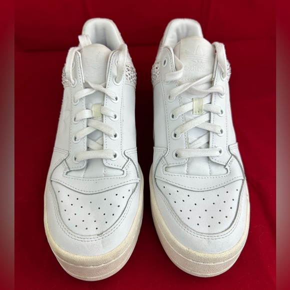 Adidas Sneakers Forum Bold Cloud White Sparkly Rhinestone H05060 Sz 8.5 - Picture 2 of 12